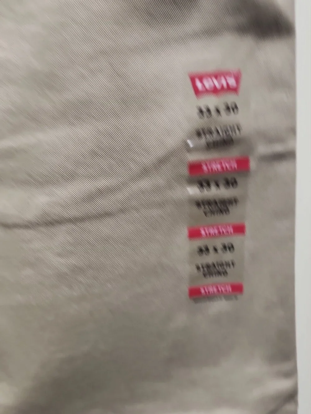 Levi's Men's Light Khaki Straight Chinos 33x30